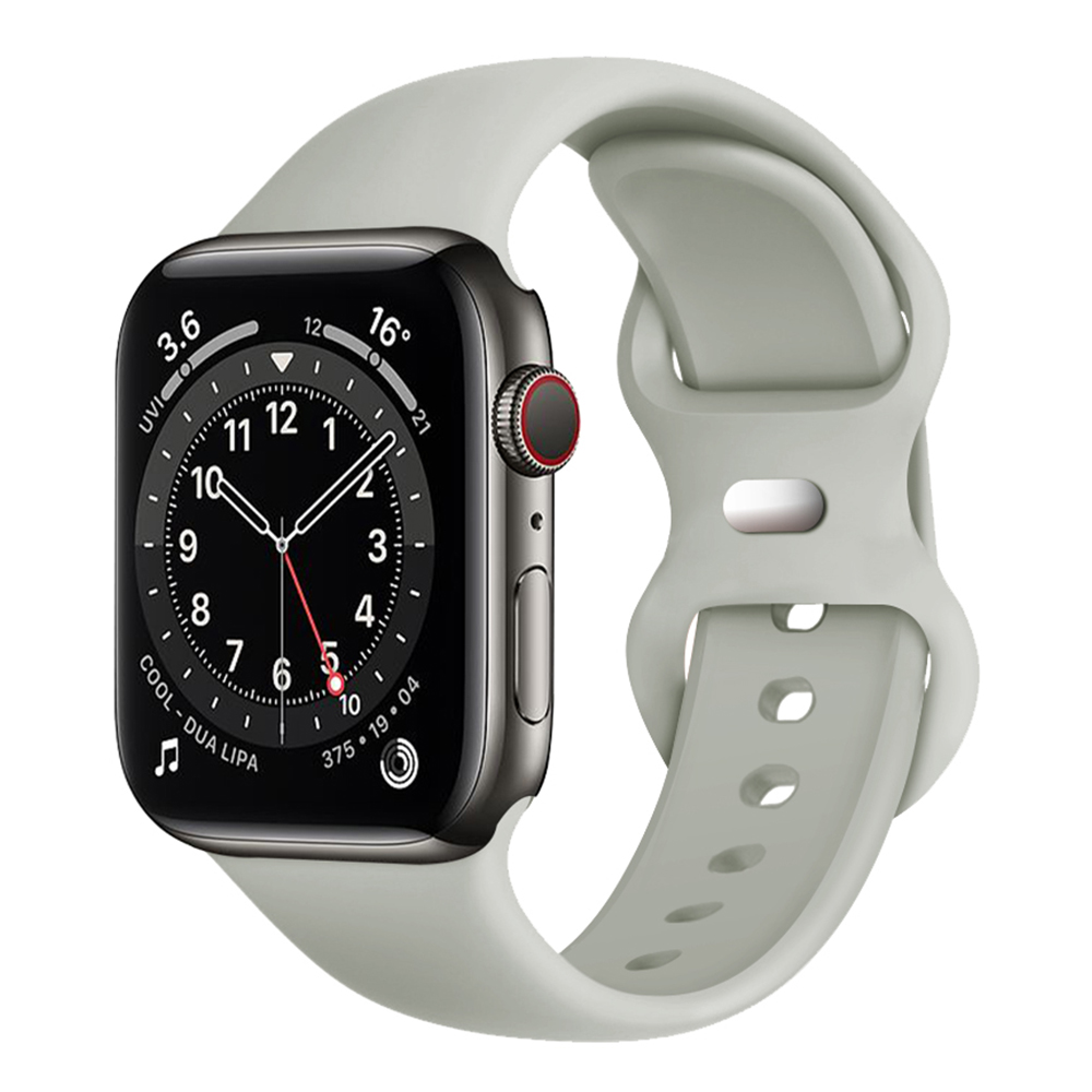 Каишка за Apple Watch 1/2/3/3/4/4/5/5/5/6/6/7/8/7/8/9/9/10/10/11/SE/SE 2/SE 3 (38/40/41/42 мм) - Каишка за часовник Techsuit (W031) - Сив