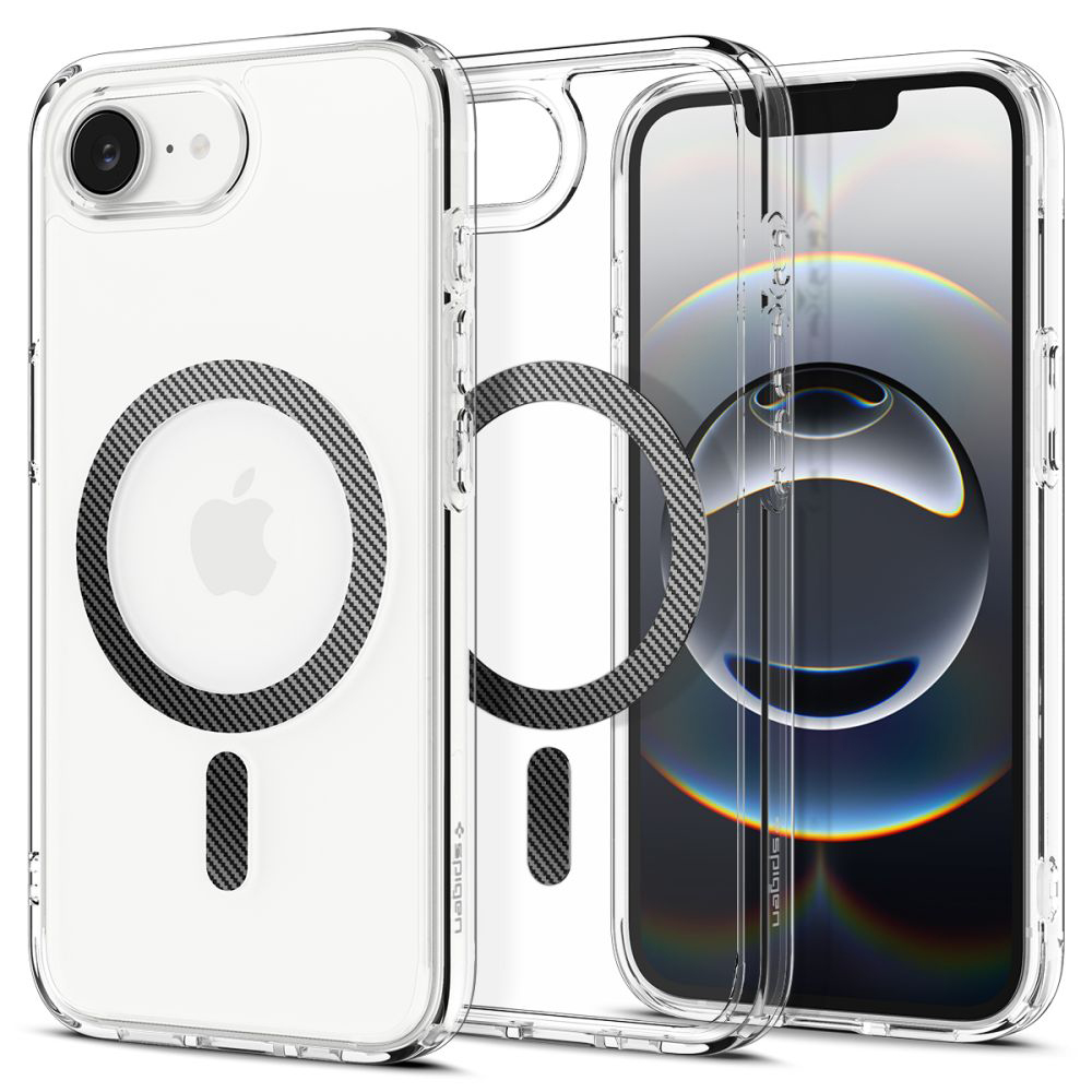 Калъф за iPhone 16e / iPhone 17e - Spigen Ultra Hybrid MagSafe (ACS09140) - въглеродни влакна