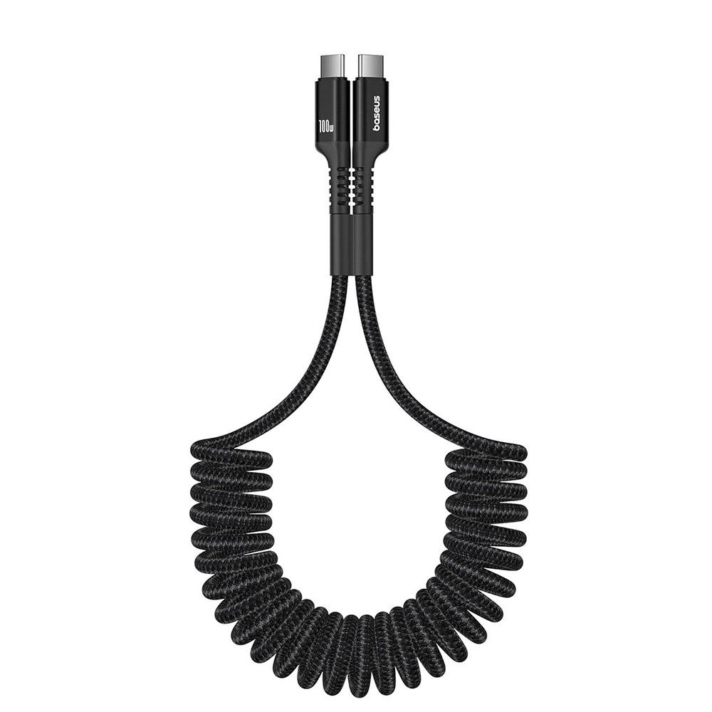 USB-C към USB-C кабел, гъвкав, 100 W, 1 m - Baseus Fish-Eye (P10320203111-00) - клъстер черен