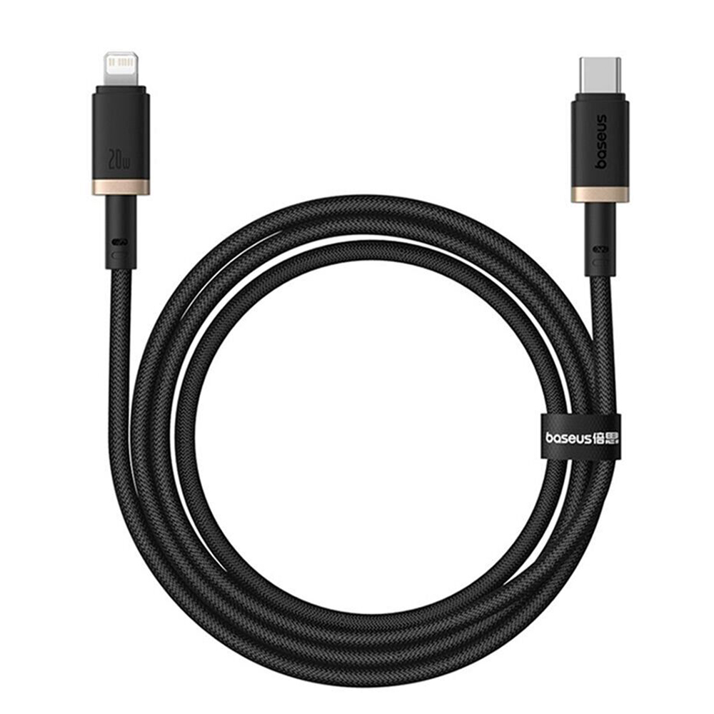 Кабел USB-C към Lightning, 20W, 1m - Baseus Dura (P10377800U01-00) - Златист / Черен
