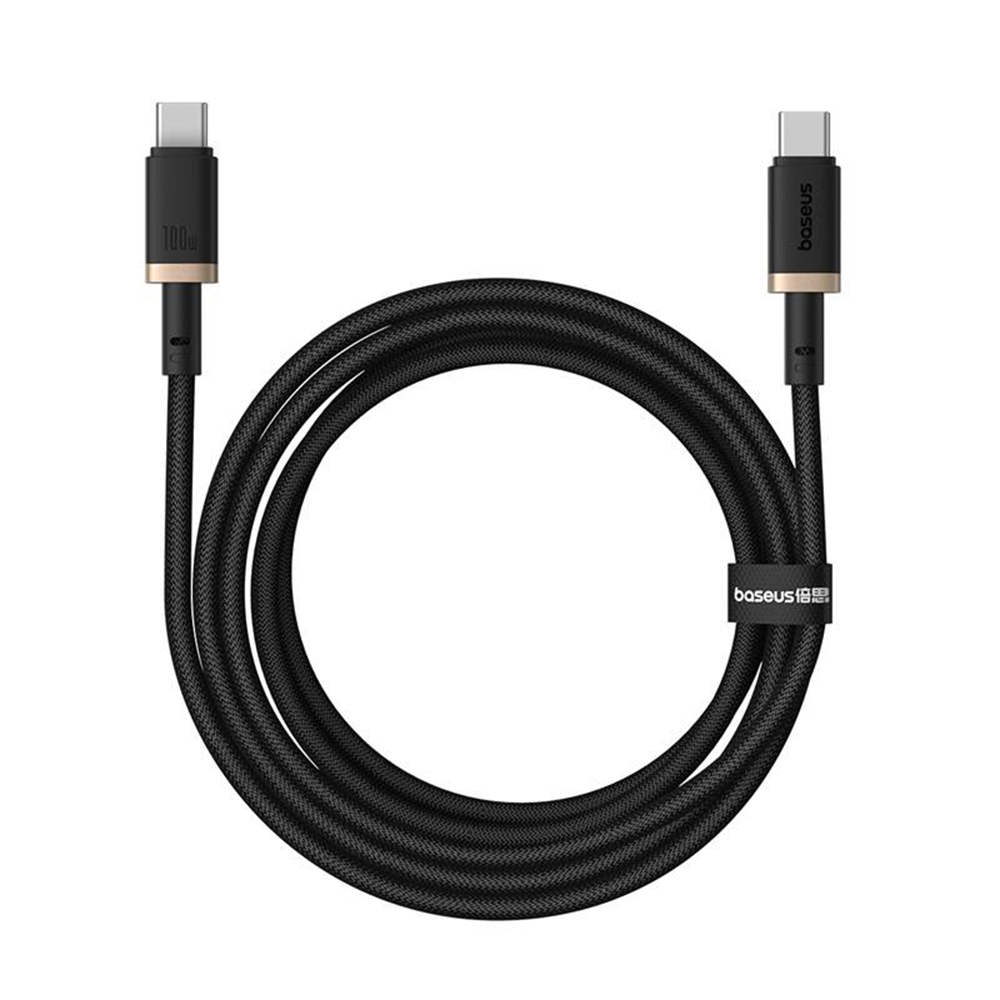 USB-C кабел за данни USB-C, 100 W, 2 м - Baseus Dura (P10377803U01-02) - златен / черен