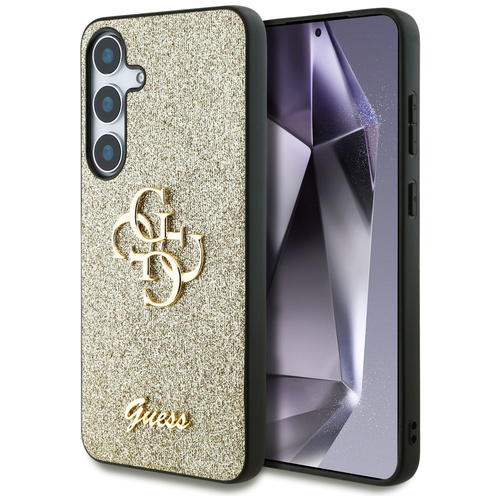 Калъф за Samsung Galaxy S25 Plus - Guess Glitter Script Big 4G 4G Logo (GUHCS25MHG4SGD) - Златен
