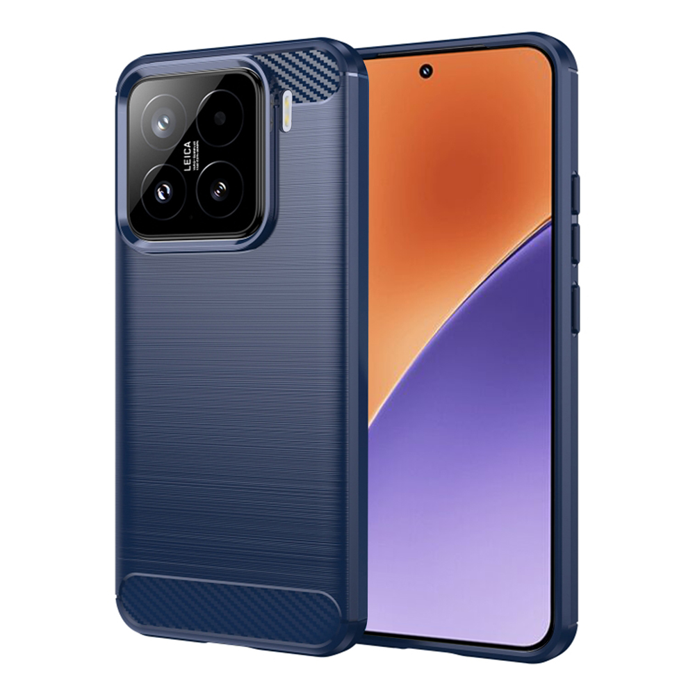 Калъф за Xiaomi 15 - Techsuit Carbon Silicone - Син