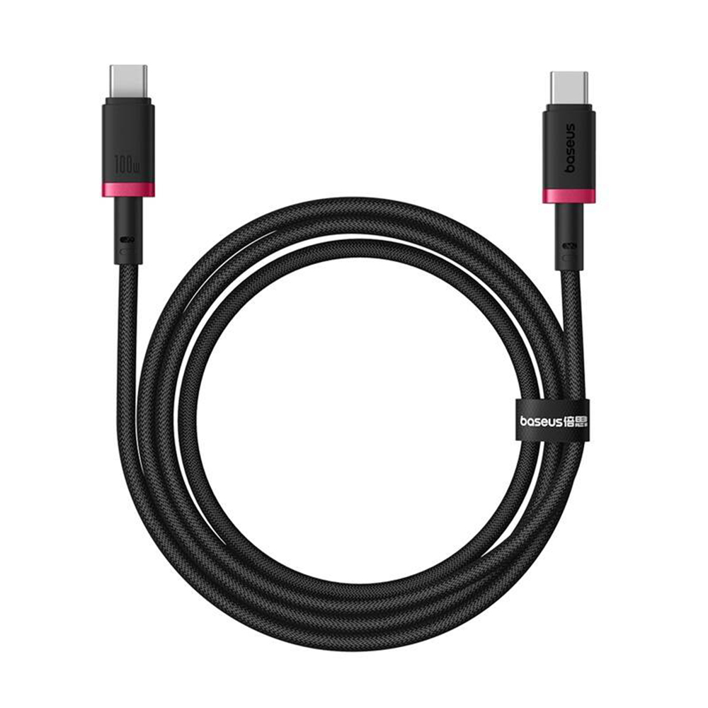 USB-C кабел за данни USB-C, 100 W, 2 м - Baseus Dura (P10377803U01-03) - червен / черен