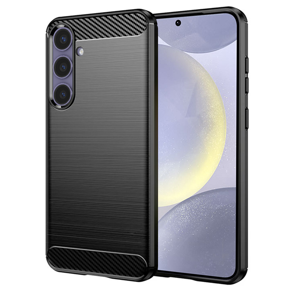 Калъф за Samsung Galaxy S24 Plus - Techsuit Carbon Silicone - Черен