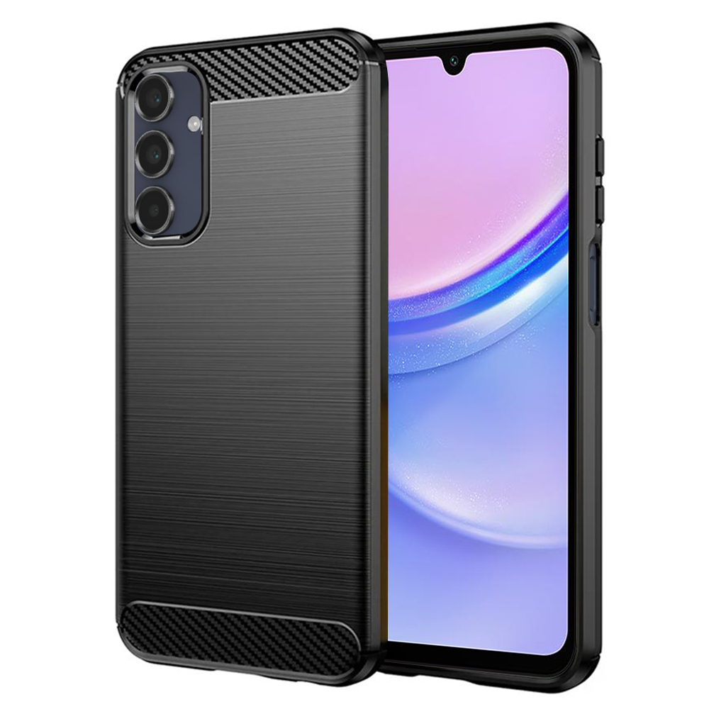 Калъф за Samsung Galaxy A15 4G / A15 5G - Techsuit Carbon Silicone - Черен