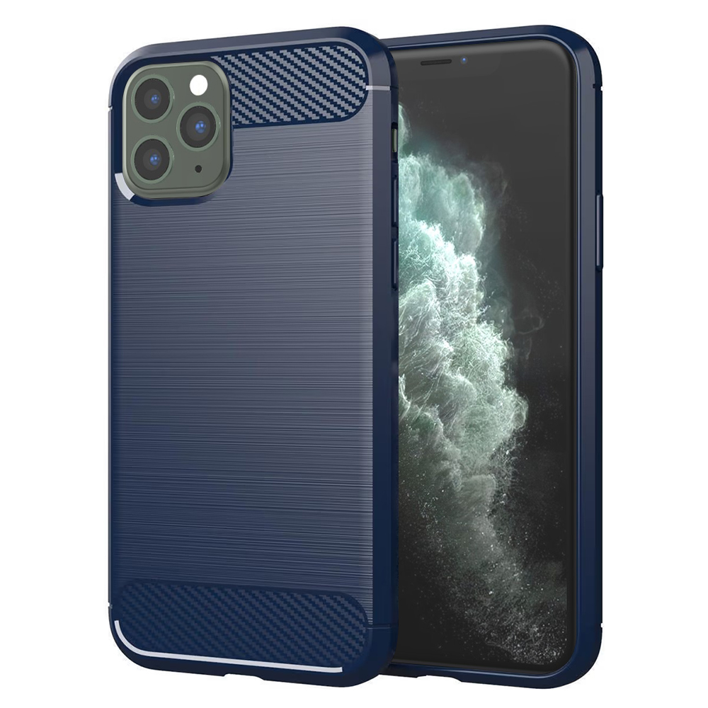 Калъф за iPhone 11 Pro Max - Techsuit Carbon Silicone - Син