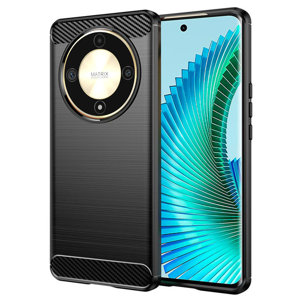 Калъф за Honor Magic6 Lite - Techsuit Carbon Silicone - Черен