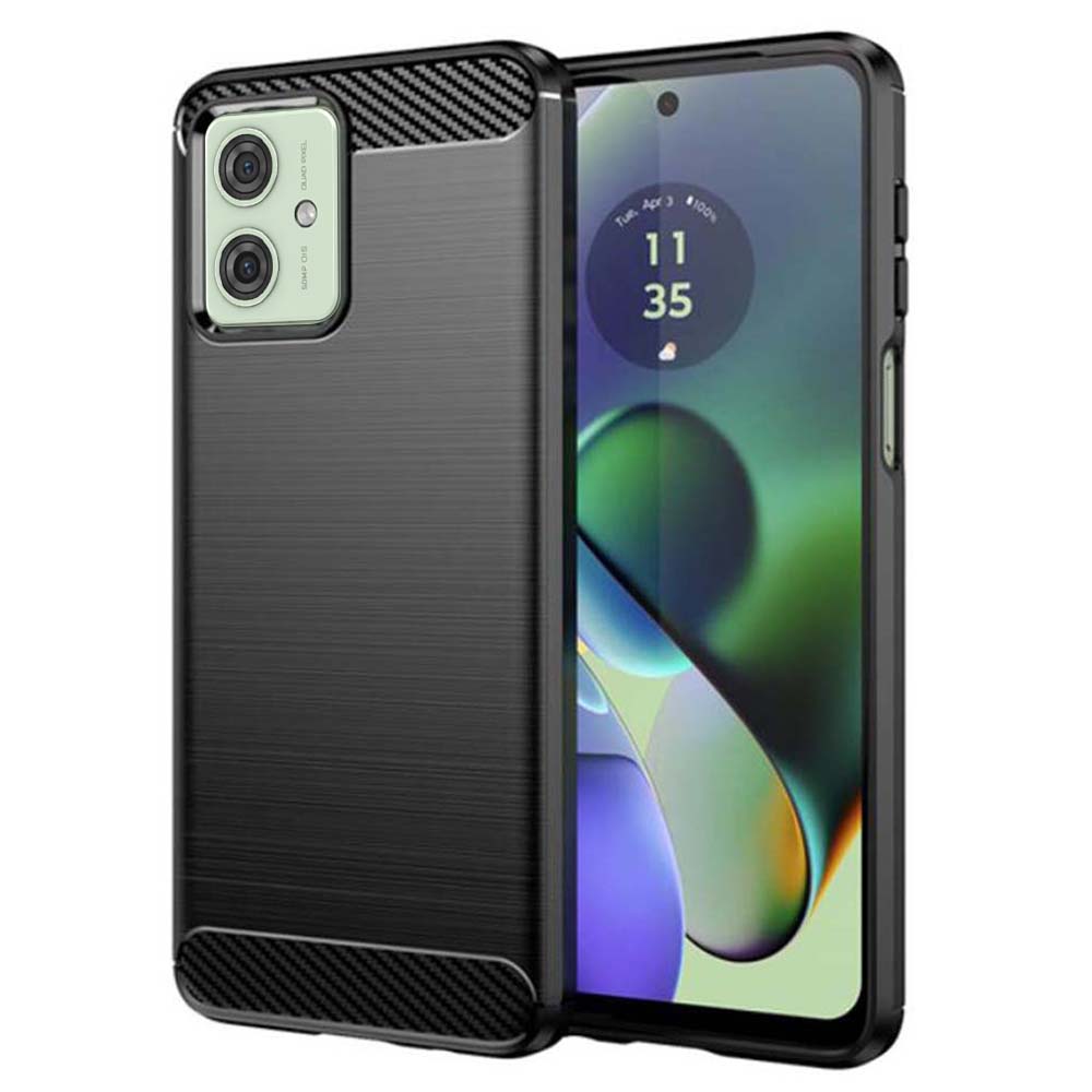 Калъф за Motorola Moto G54 / Moto G54 Power Edition / Moto G64 - Techsuit Carbon Silicone - Черен