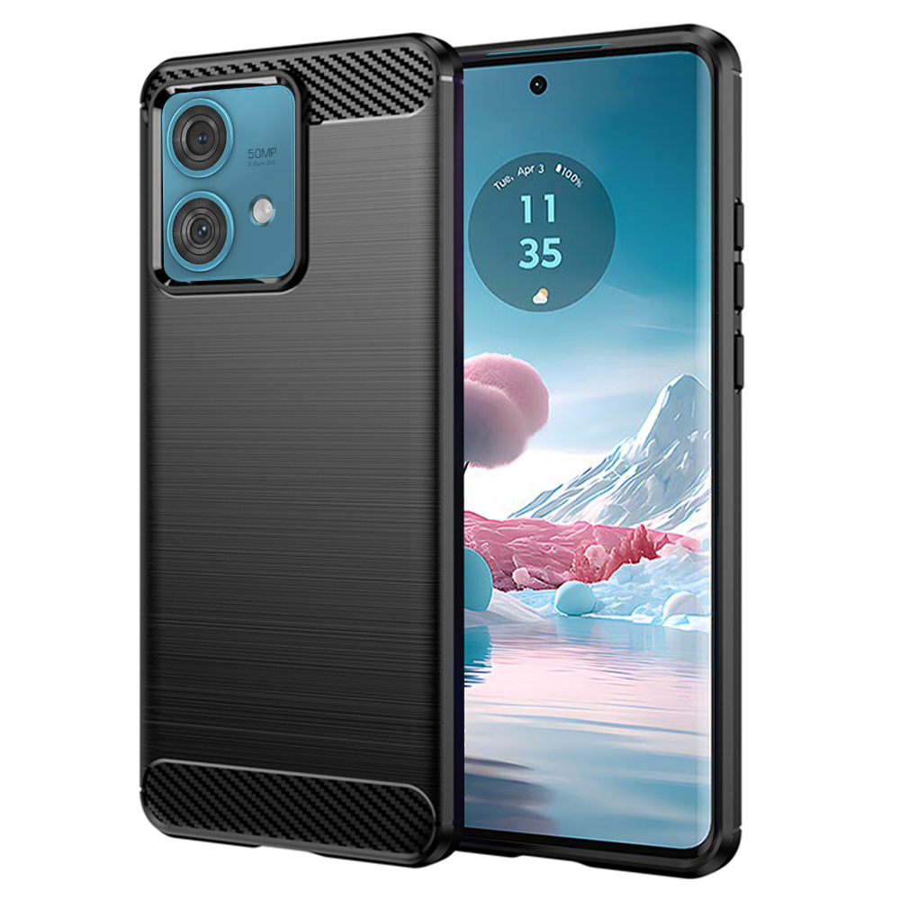 Калъф за Motorola Edge 40 Neo - Techsuit Carbon Silicone - Черен