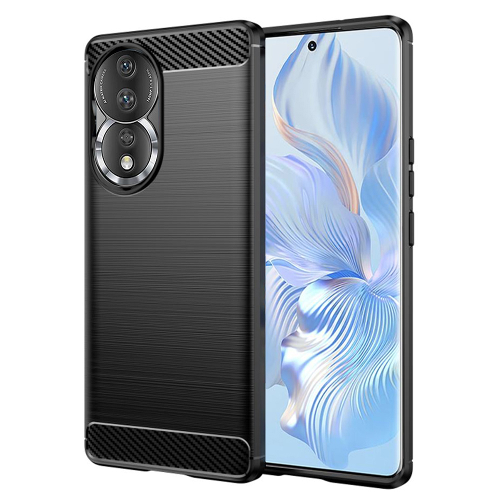Калъф за Honor 80 / Honor 90 - Techsuit Carbon Silicone - Черен