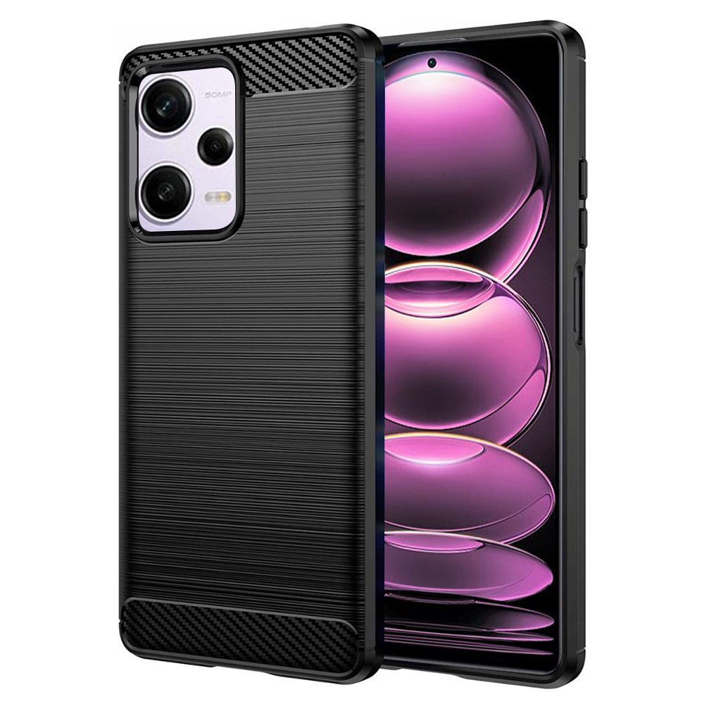 Калъф за Xiaomi Redmi Note 12 Pro 5G / Poco X5 Pro - Techsuit Carbon Silicone - Черен