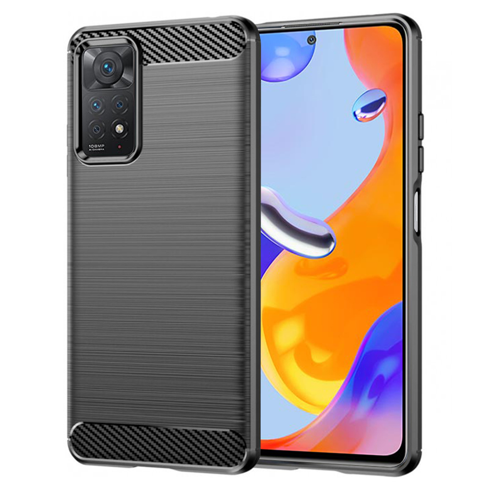 Калъф за Xiaomi Redmi Note 11 Pro 4G / Note 11 Pro 5G / Note 12 Pro 4G - Techsuit Carbon Silicone - Черен