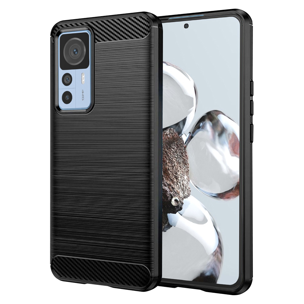 Калъф за Xiaomi 12T / 12T Pro - Techsuit Carbon Silicone - Черен