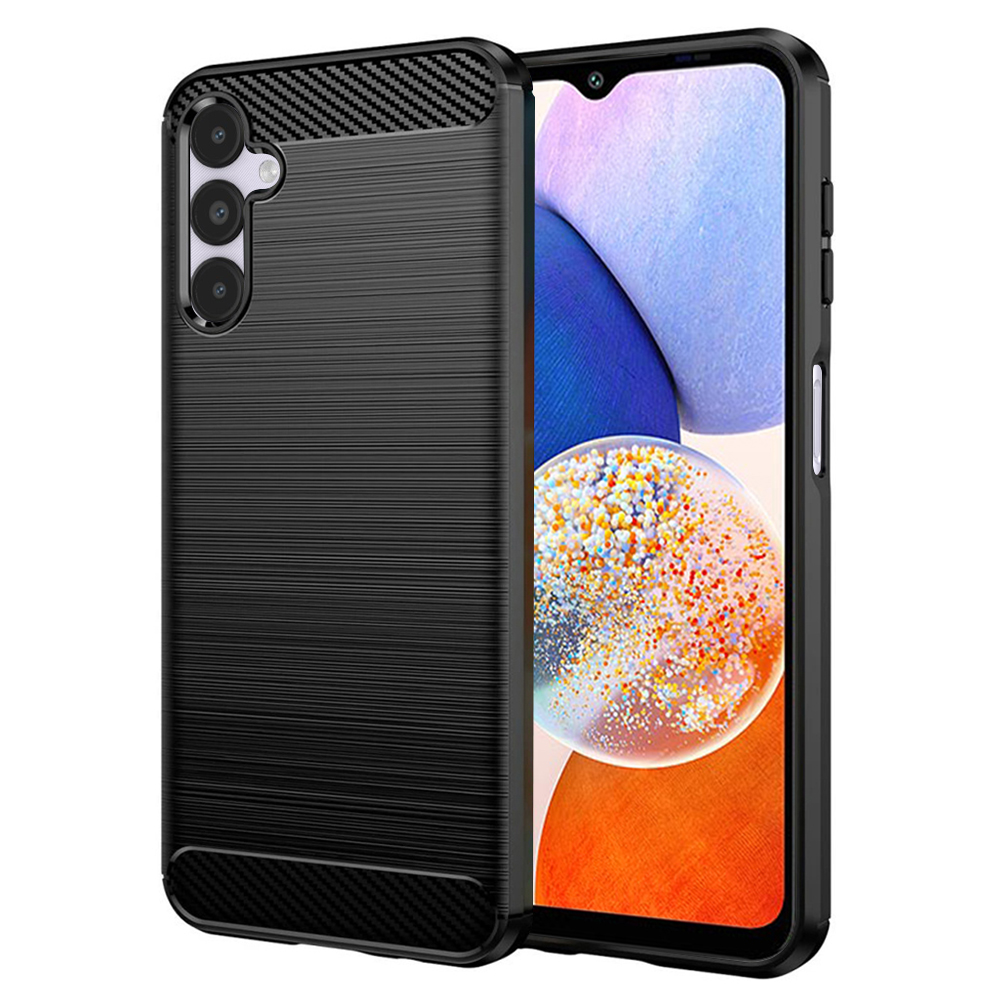 Калъф за Samsung Galaxy A14 4G / A14 5G - Techsuit Carbon Silicone - Черен