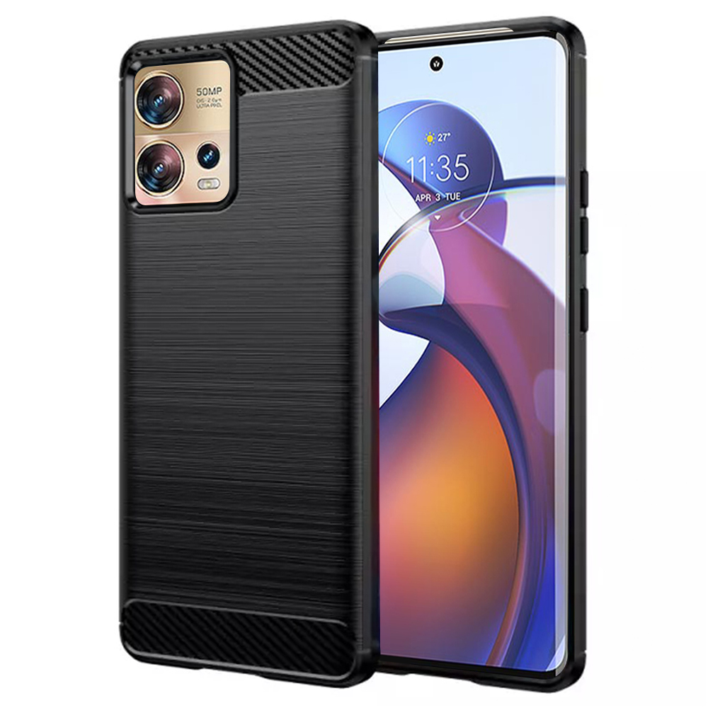 Калъф за Motorola Edge 30 Fusion - Techsuit Carbon Silicone - Черен