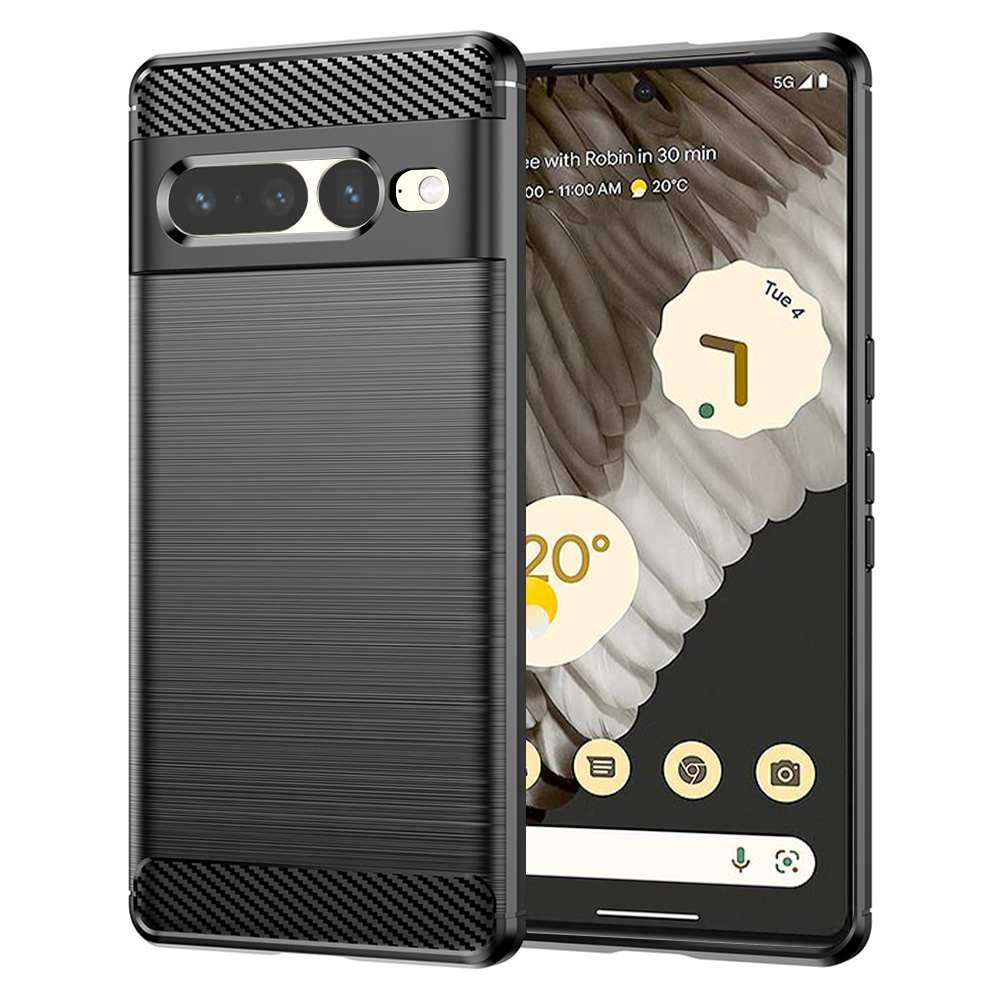 Калъф за Google Pixel 7 Pro - Techsuit Carbon Silicone - Черен