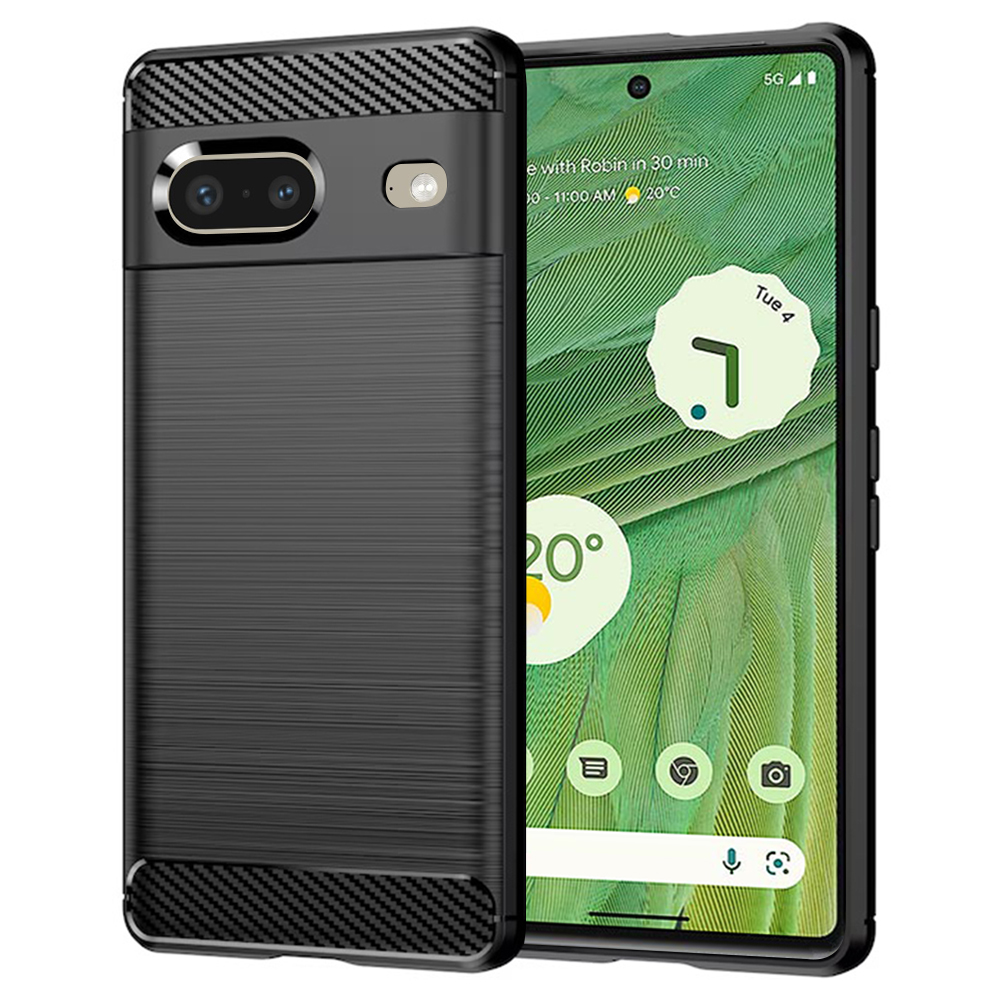Калъф за Google Pixel 7 - Techsuit Carbon Silicone - Черен