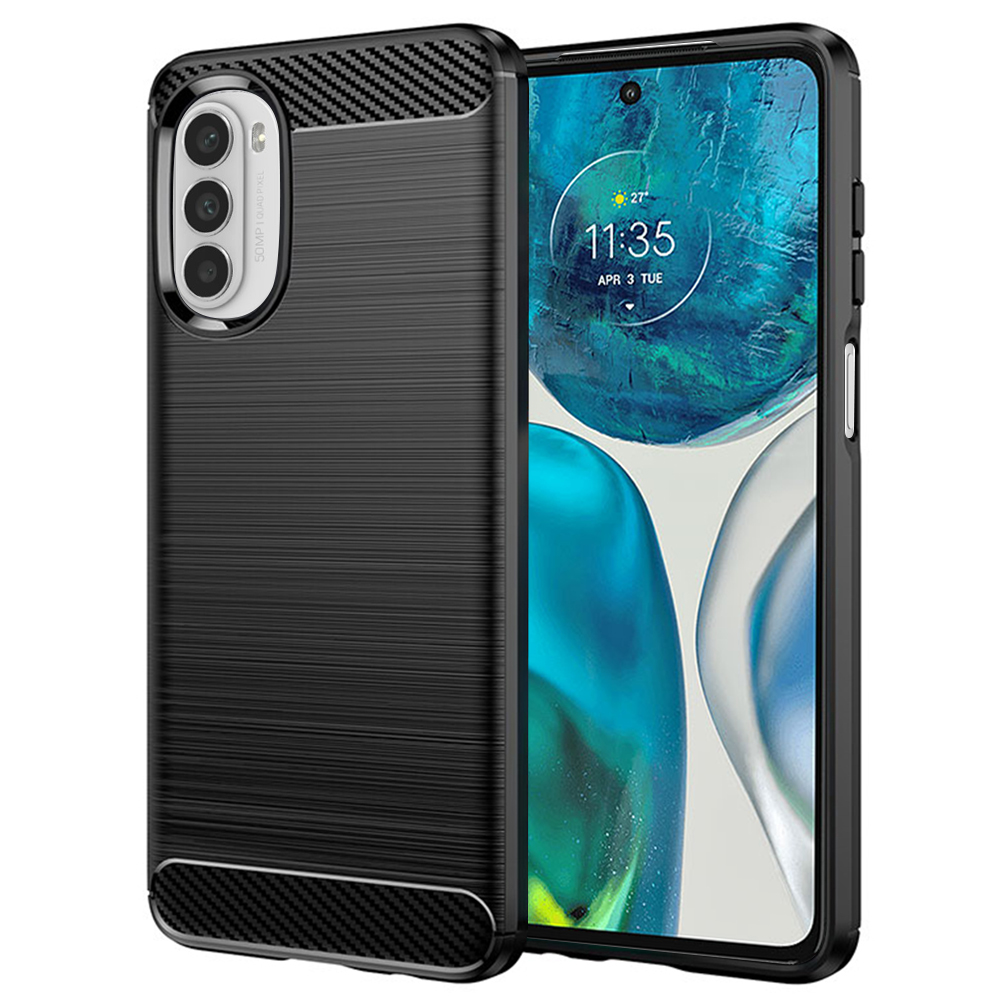 Калъф за Motorola Moto Moto G52 4G / Moto G82 5G - Techsuit Carbon Silicone - Черен