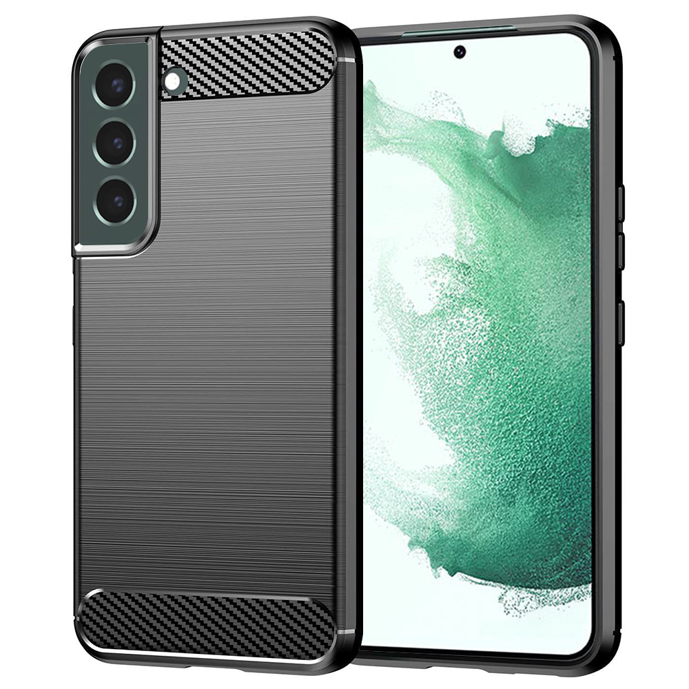 Калъф за Samsung Galaxy S22 Plus 5G - Techsuit Carbon Silicone - Черен