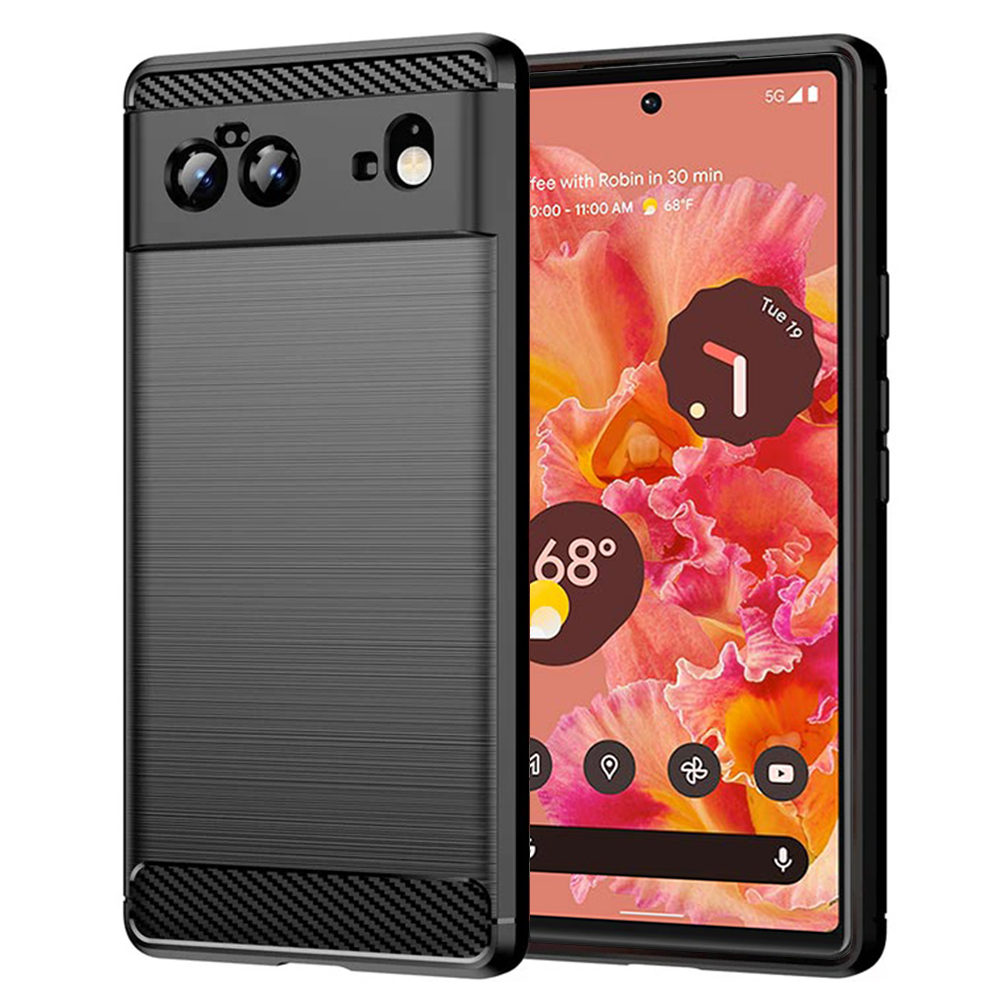 Калъф за Google Pixel 6 - Techsuit Carbon Silicone - Черен