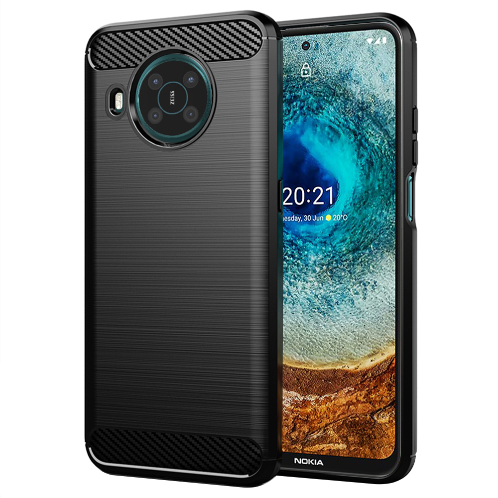 Калъф за Nokia X10 / X20 - Techsuit Carbon Silicone - Черен