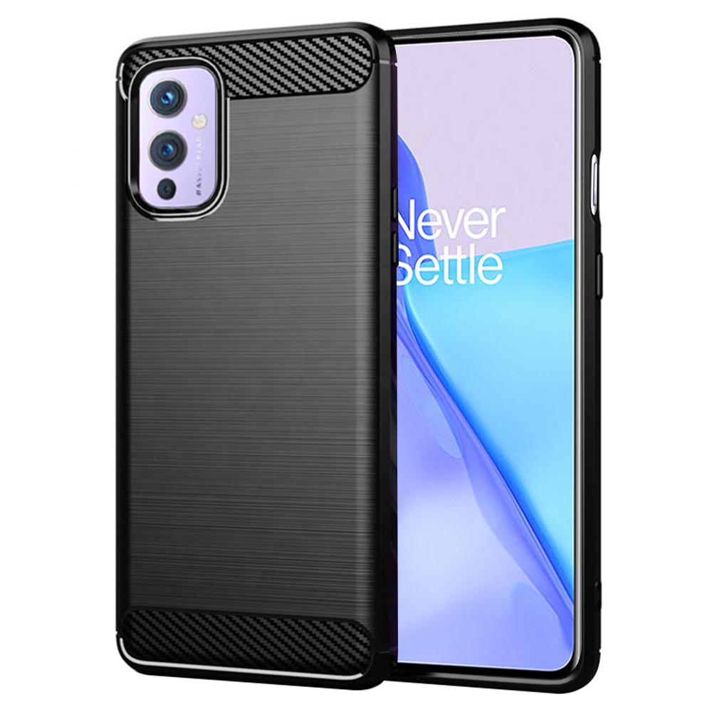 Калъф за OnePlus 9 - Techsuit Carbon Silicone - Черен