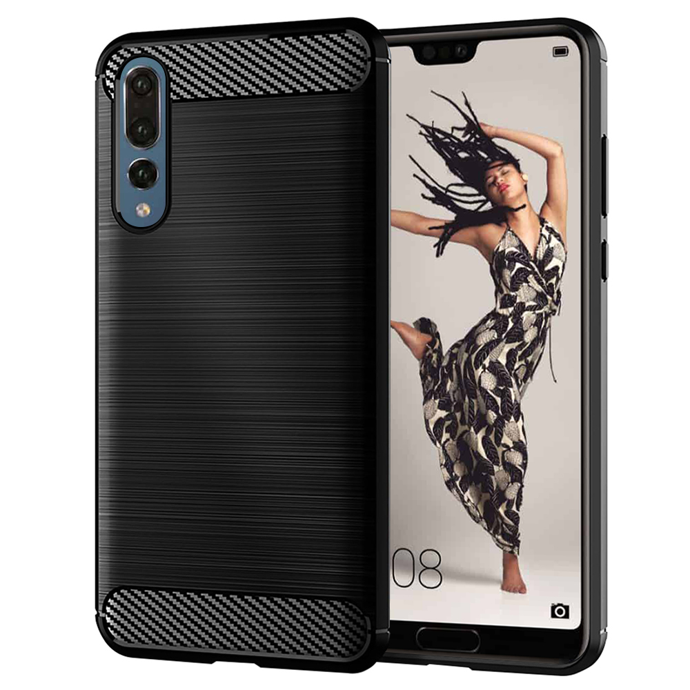 Калъф за Huawei P20 Pro - Techsuit Carbon Silicone - Черен