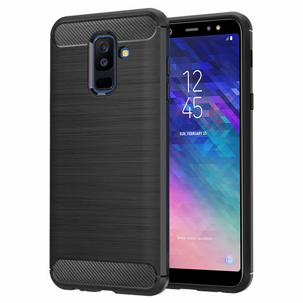 Калъф за Samsung Galaxy A6 Plus 2018 - Techsuit Carbon Silicone - Черен