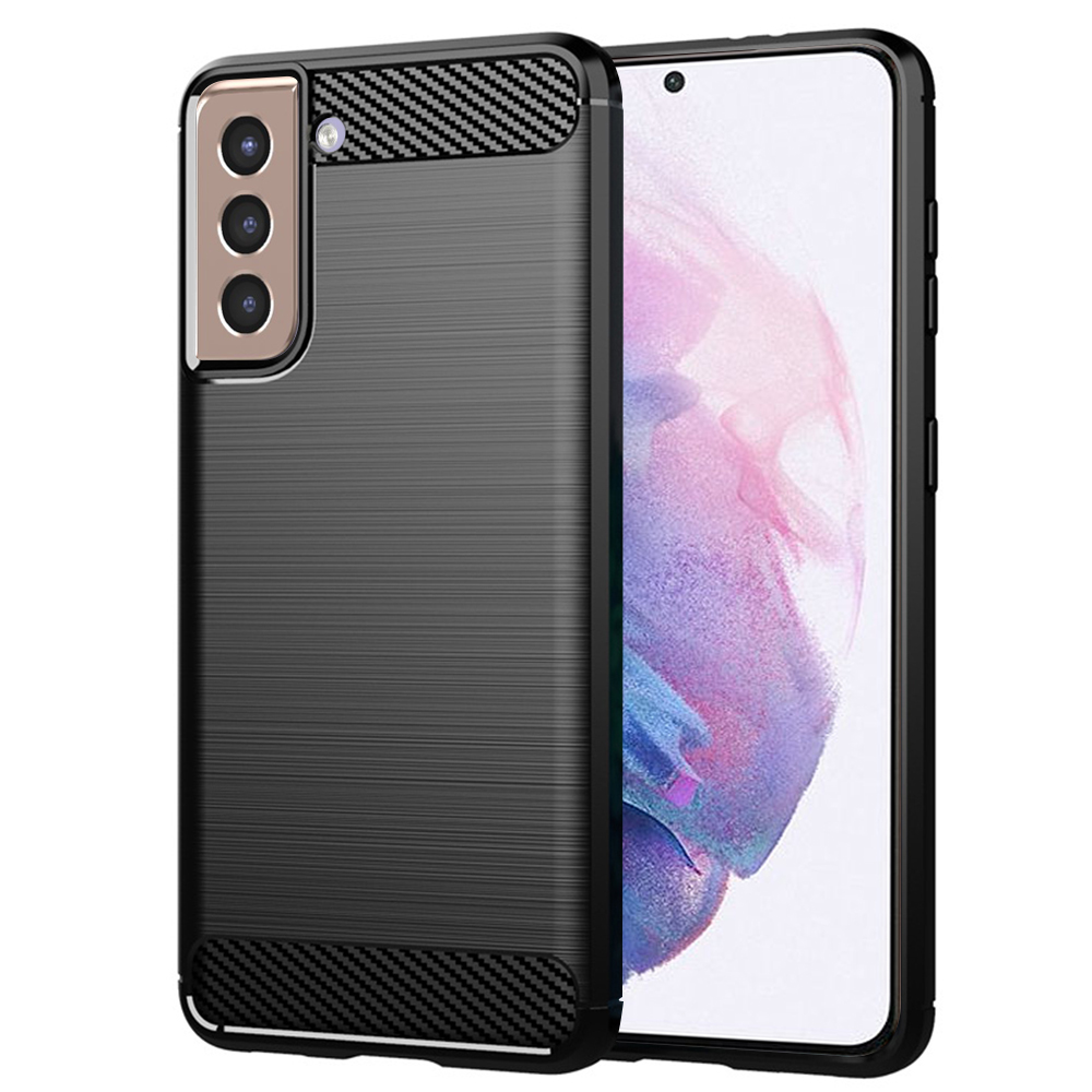 Калъф за Samsung Galaxy S21 Plus 5G - Techsuit Carbon Silicone - Черен