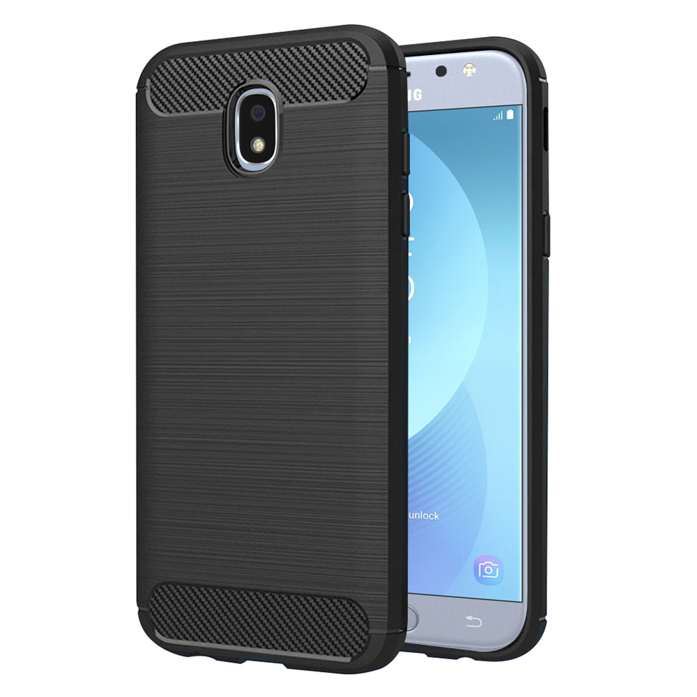 Калъф за Samsung Galaxy Galaxy J5 2017 J530 / Galaxy J5 Pro 2017 - Techsuit Carbon Silicone - Черен