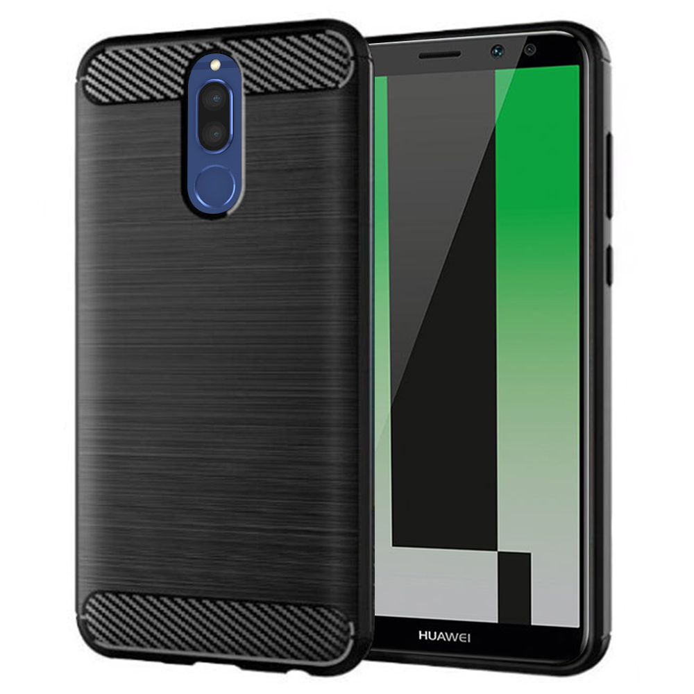 Калъф за Huawei Mate 10 Lite - Techsuit Carbon Silicone - Черен