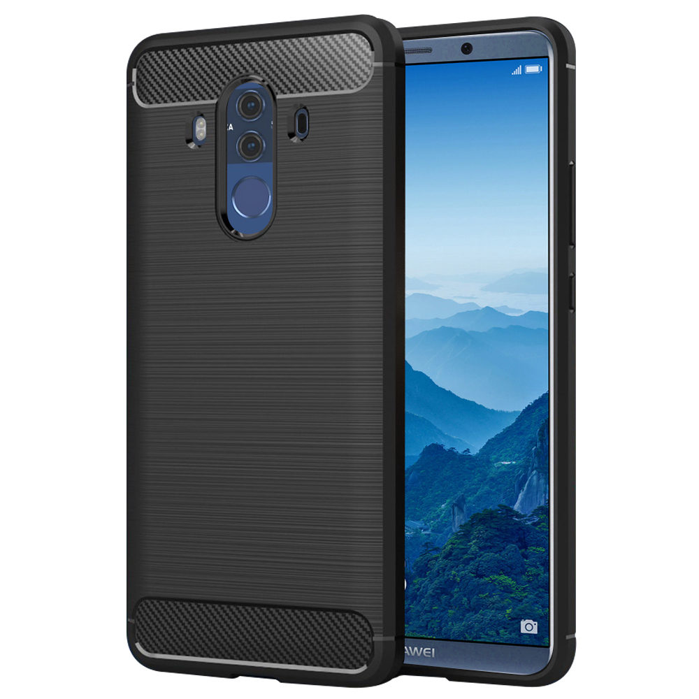 Калъф за Huawei Mate 10 Pro - Techsuit Carbon Silicone - Черен