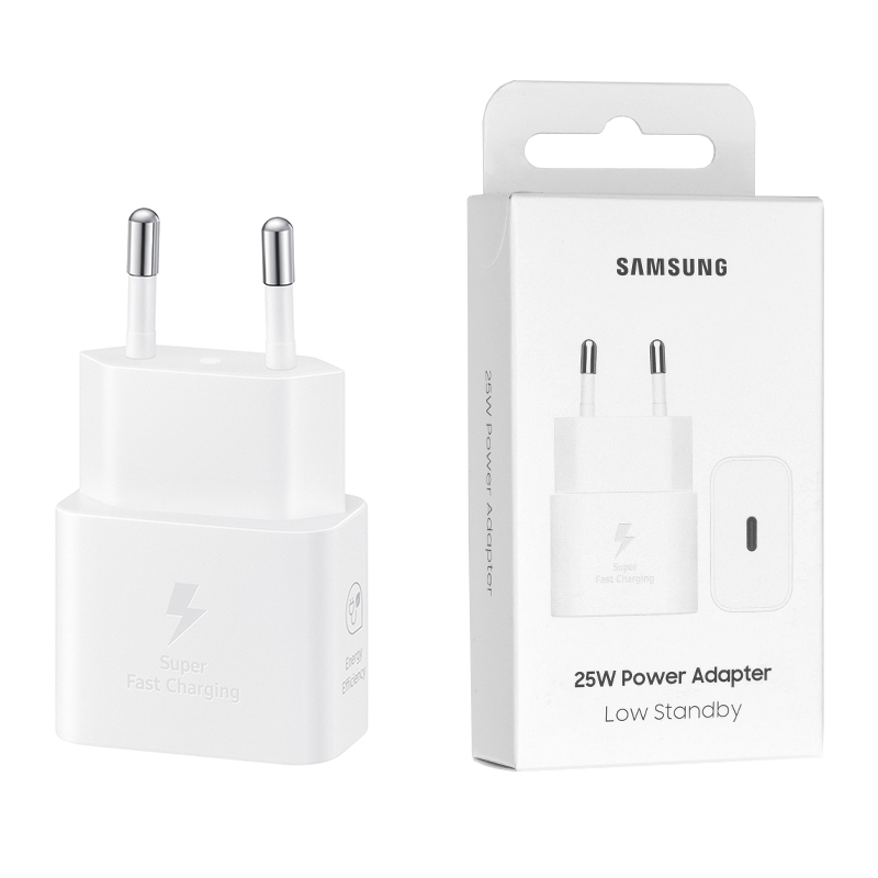Зарядно за Type-C, супер бързо зареждане, 25W - Samsung T2510 Paris 2024 (EP-T2510NWEGEU) - бяло (блистерна опаковка)