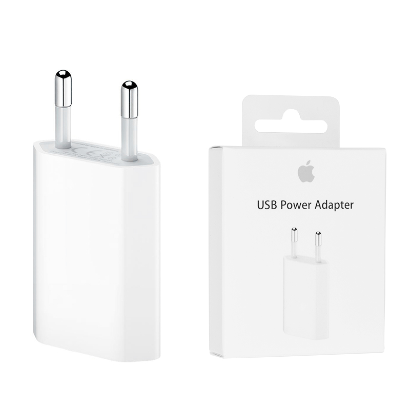 USB зарядно, 5W - Apple A2118 (MGN13ZM/A) - бяло (блистерна опаковка)