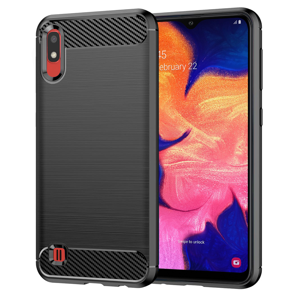 Калъф за Samsung Galaxy A10 / M10 - Techsuit Carbon Silicone - Черен