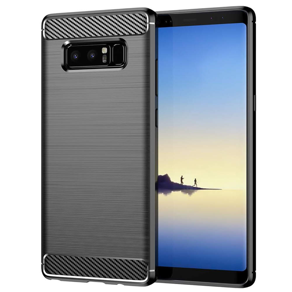 Калъф за Samsung Galaxy Note 8 - Techsuit Carbon Silicone - Черен