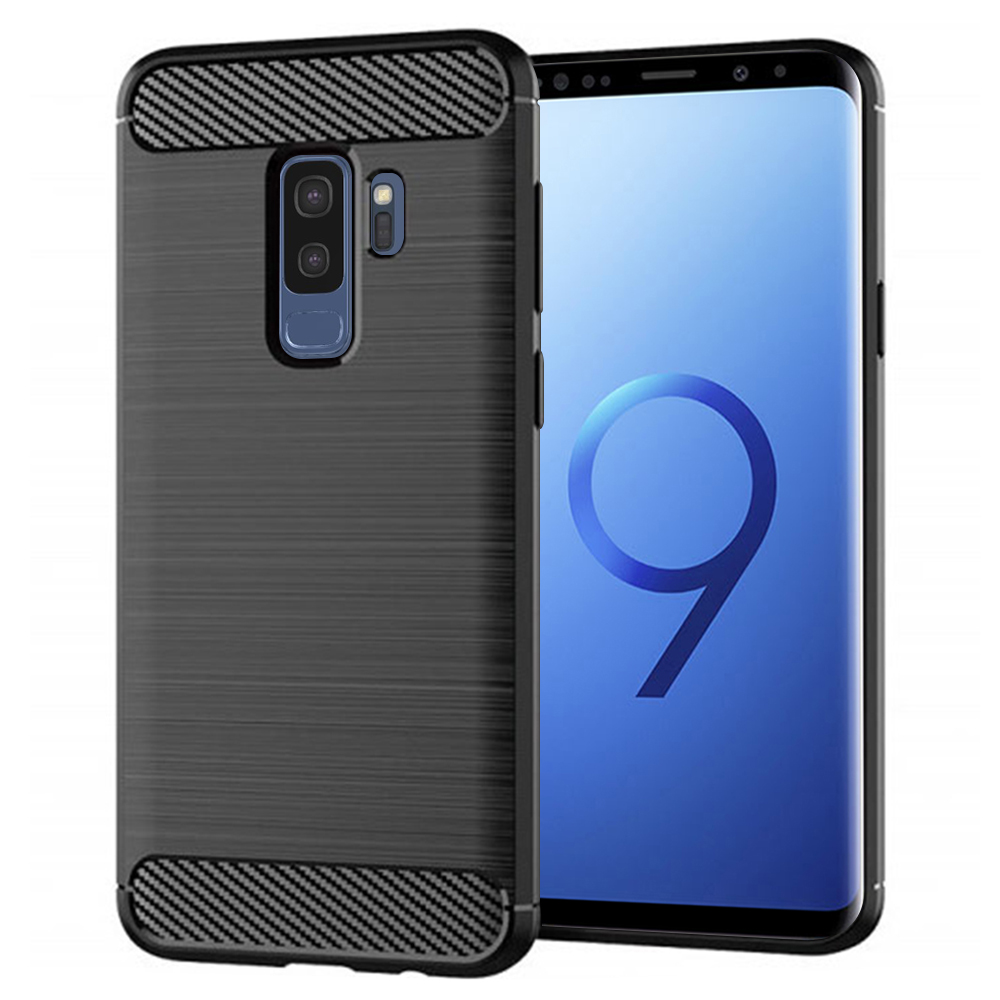 Калъф за Samsung Galaxy S9 Plus - Techsuit Carbon Silicone - Черен