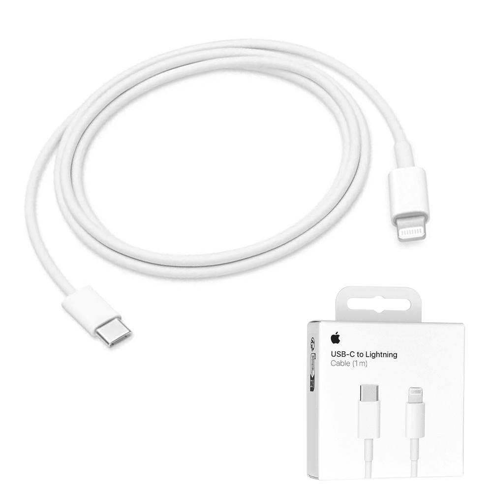 Кабел за данни USB-C към Lightning, 1 m - Apple A2561 (MUQ93ZM/A) - бял (блистерна опаковка)