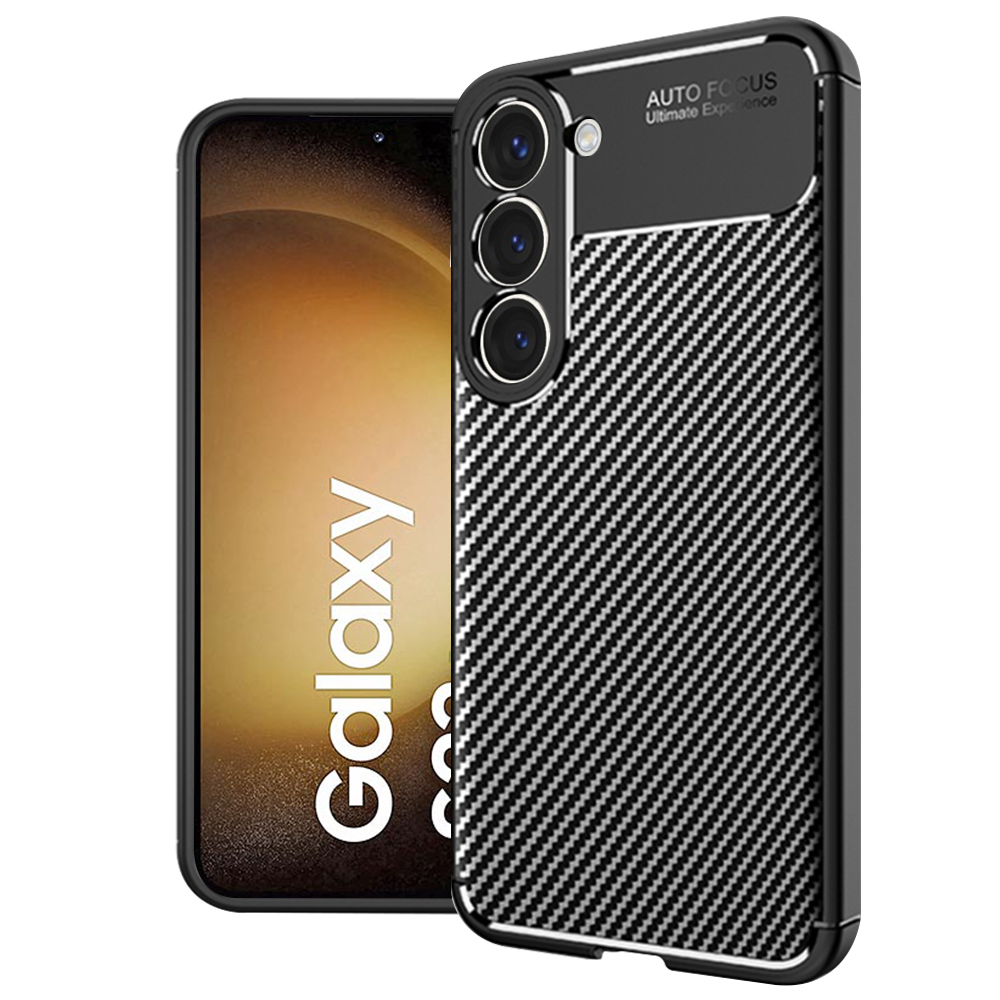 Калъф за Samsung Galaxy S23 Plus - Techsuit CarbonFiber - Черен