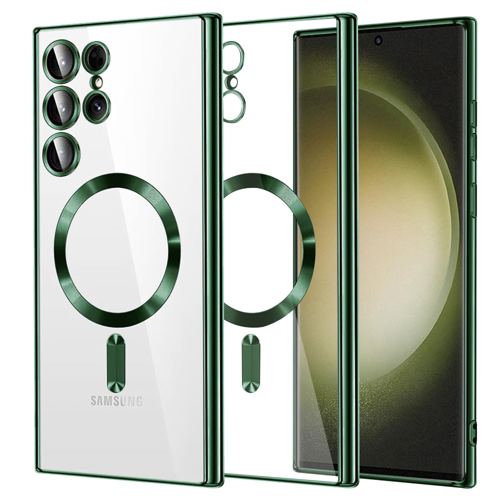 Калъф за Samsung Galaxy S23 Ultra - Techsuit Luxury Crystal MagSafe - Deep Зелен