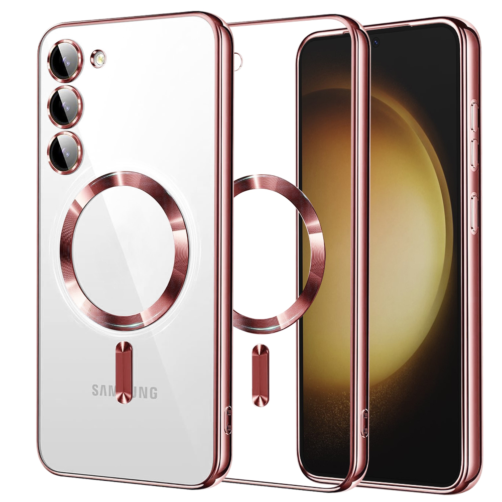 Калъф за Samsung Galaxy S23 Plus - Techsuit Luxury Crystal MagSafe - Розов