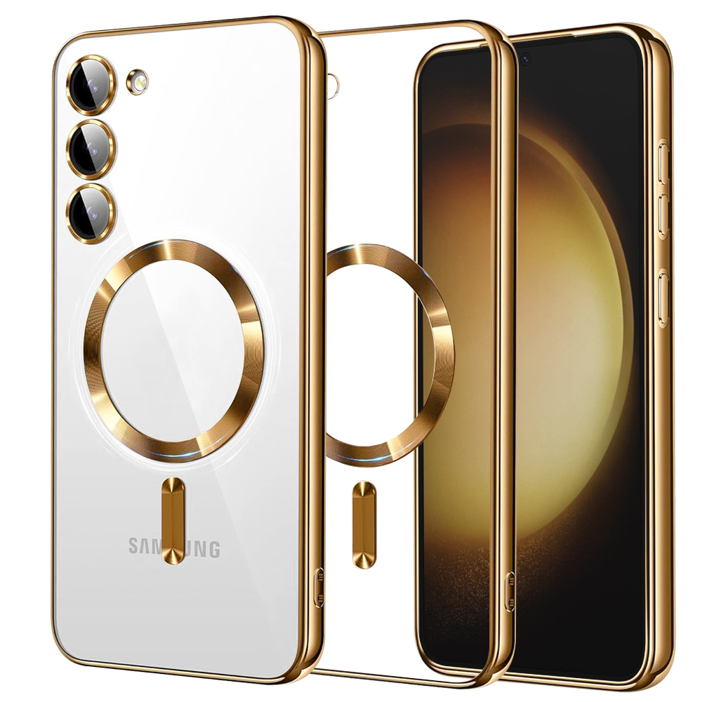 Калъф за Samsung Galaxy S23 Plus - Techsuit Luxury Crystal MagSafe - Златен