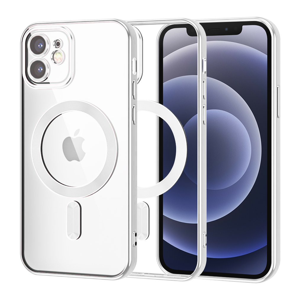 Калъф за iPhone 12 - Techsuit Luxury Crystal MagSafe - Сребрист