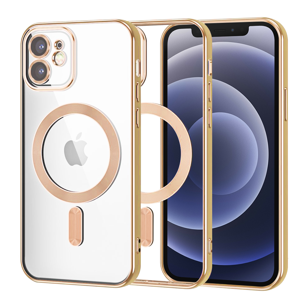 Калъф за iPhone 12 - Techsuit Luxury Crystal MagSafe - златен