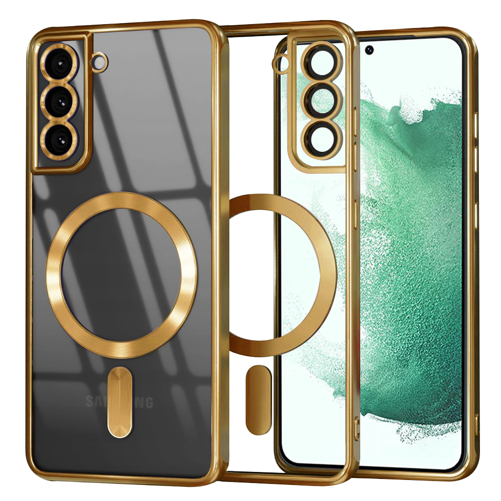 Калъф за Samsung Galaxy Galaxy S22 Plus 5G - Techsuit Luxury Crystal MagSafe - Златен