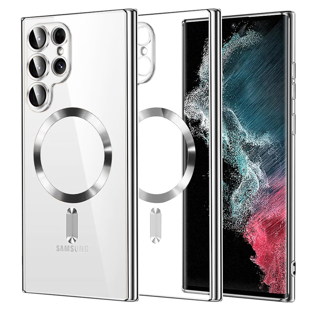 Калъф за Samsung Galaxy Galaxy S22 Ultra 5G - Techsuit Luxury Crystal MagSafe - Сребрист