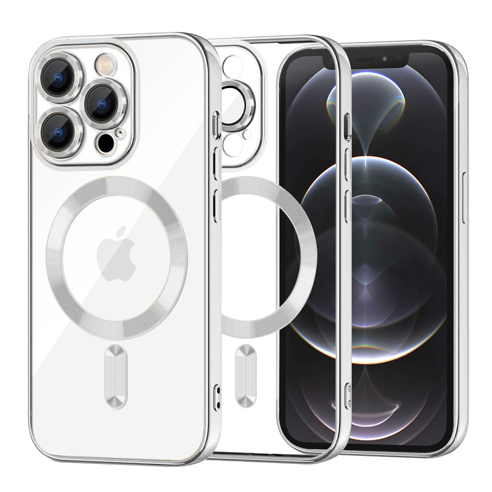 Калъф за iPhone 12 Pro - Techsuit Luxury Crystal MagSafe - Сребрист