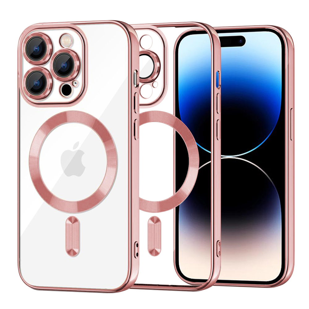Калъф за iPhone 14 Pro - Techsuit Luxury Crystal MagSafe - Розов