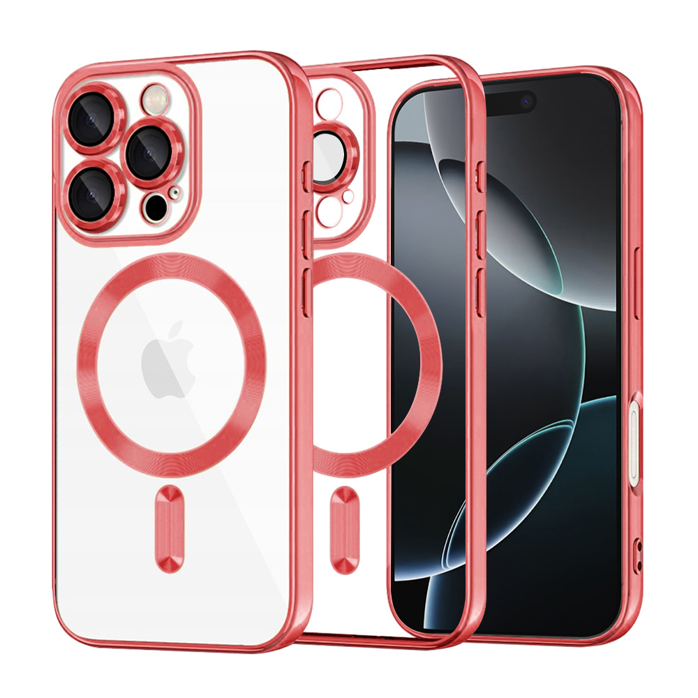 Калъф за iPhone 16 Pro - Techsuit Luxury Crystal MagSafe - Червен